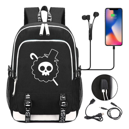 Pirate King Youth School Bag Usb Men's And Women's Leisure Backpack