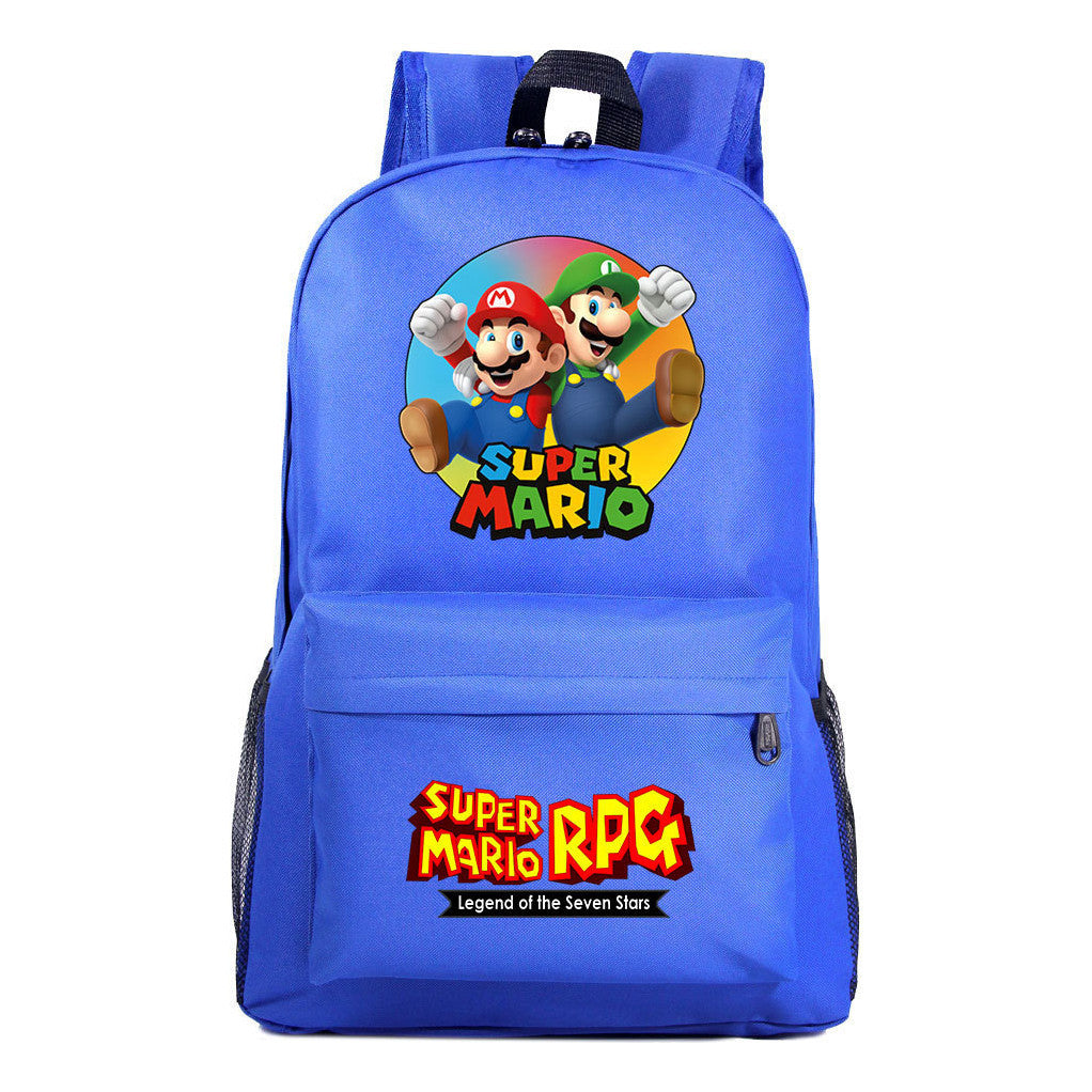 Super Mario Starry Sky Student Backpack For Men And Women's Leisure Travel Backpack