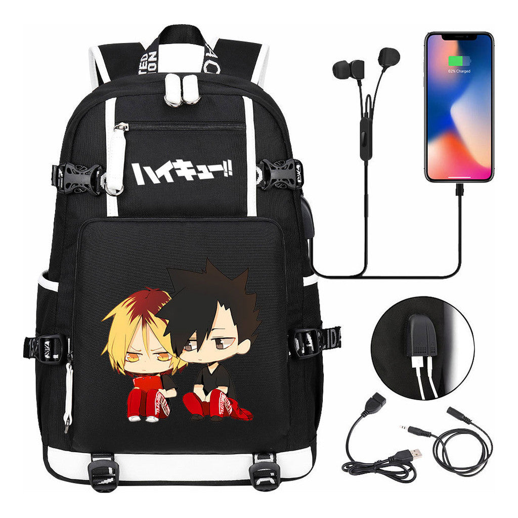 Volleyball Youth Usb Large Capacity Youth Student School Bag Men's And Women's Leisure Travel Backpack