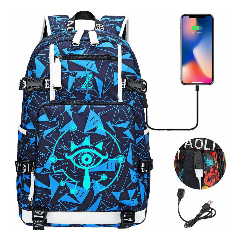 Legend Of Zelda Usb Youth Student Backpack For Men And Women's Leisure Travel Backpack