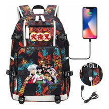 Anime Dog Yaksha Usb Earbuds Youth Student Backpack Travel Backpack
