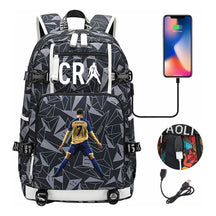 Football Star Cristiano Ronaldo Printed Youth Student Backpack Leisure Travel Backpack