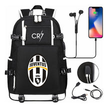 Football Dribbling Star Cristiano Ronaldo Printed Usb Large Capacity Youth Student Backpack For Men And Women's Leisure Travel Backpack