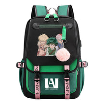 My Heroes Academy Usb Youth Student Backpack For Boys And Girls, Casual Woven Strap Flip Back Backpack