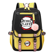 Japanese Cartoon Fashion Usb Student Backpack Casual Woven Flap Backpack