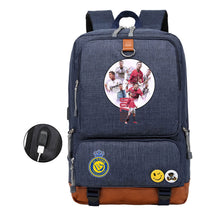 Football Star Cristiano Ronaldo Printed Usb Student Backpack Leisure Travel Backpack