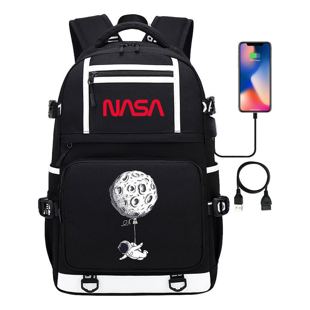 Printed Usb Youth School Bag Backpack Leisure Travel Backpack