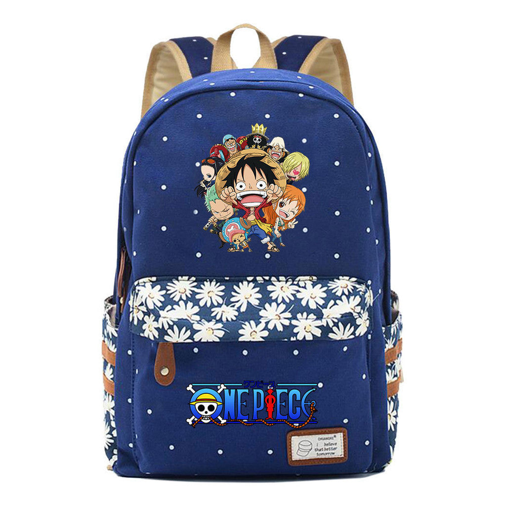Anime Pirate Wang Lufei Printed Student School Bag Fragmented Flower Leisure Backpack