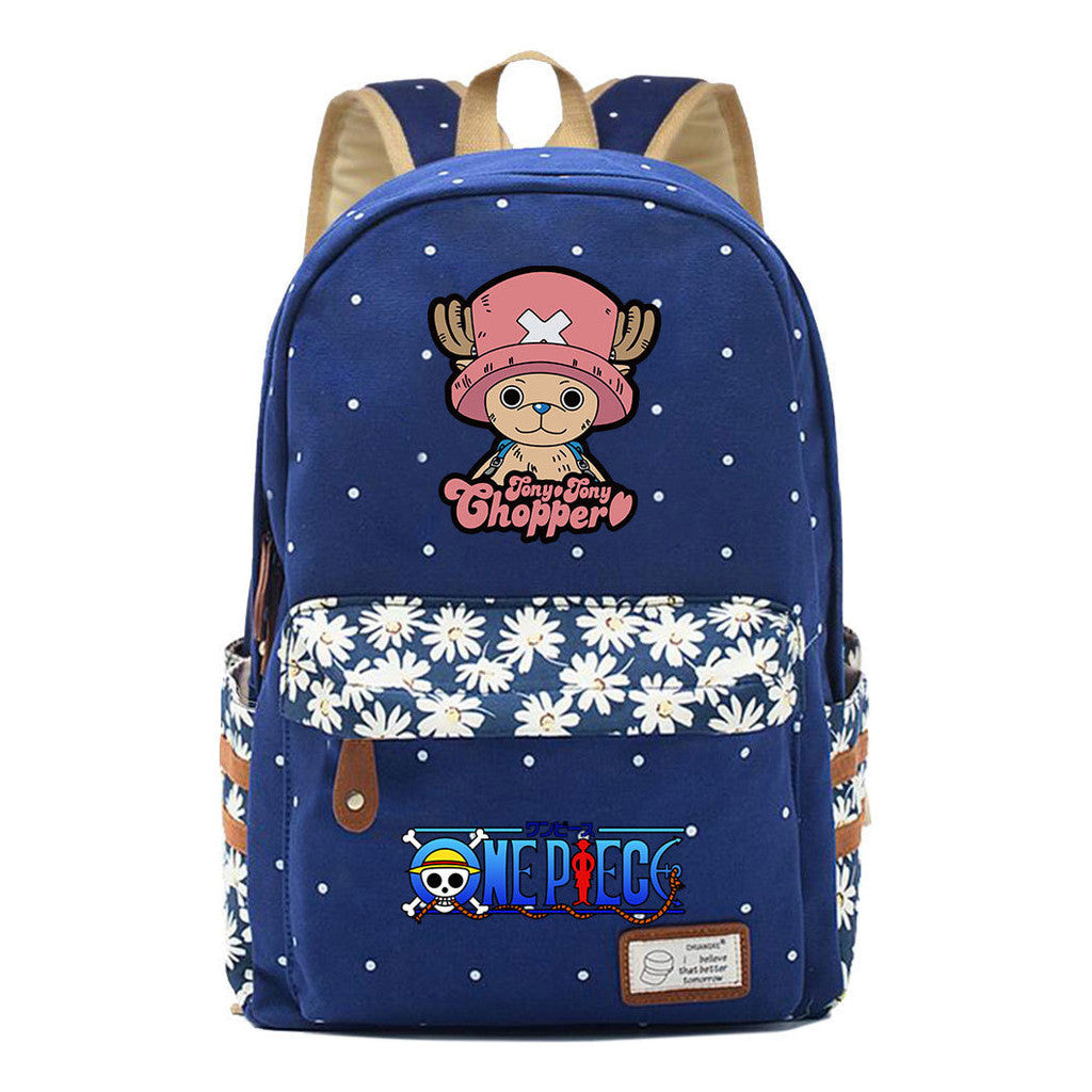 Anime Pirate Wang Lufei Printed Student School Bag Fragmented Flower Leisure Backpack