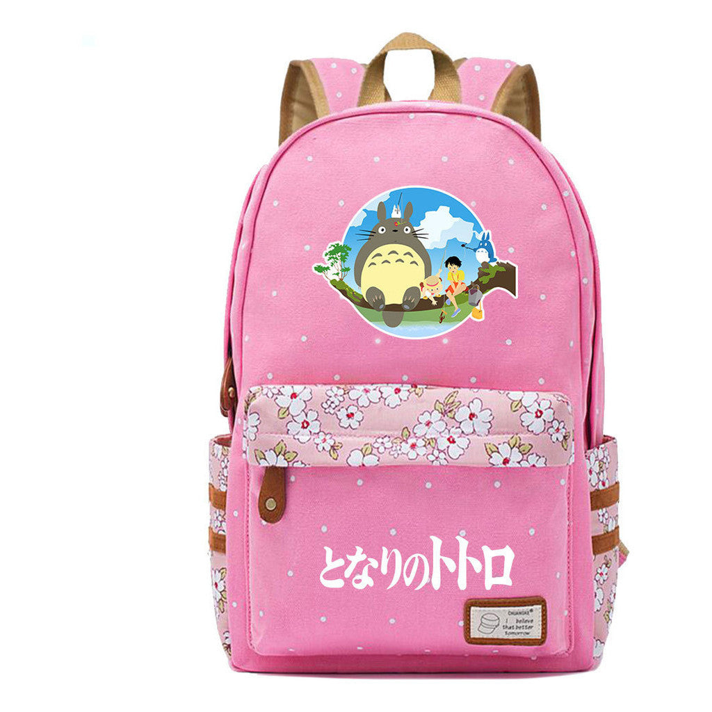 Printed Youth Student School Bag Fragmented Flower Leisure Backpack