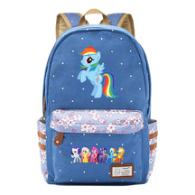 Pony Rainbow Unicorn Student School Bag Fragmented Canvas Girl Backpack