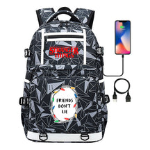 Strange Story Printed Usb Youth Student Backpack For Men And Women's Leisure Travel Backpack