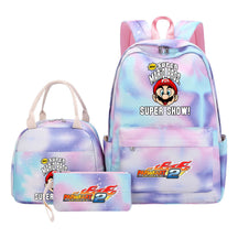 Super Mario Youth Student Girls School Bag Lunch Bag Three Piece Backpack Set