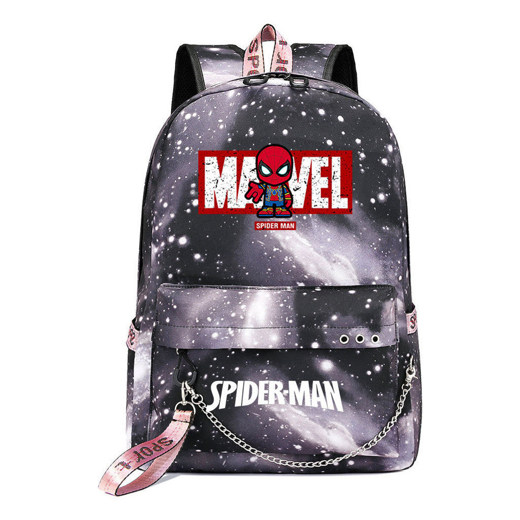 Superhero Printed Teenage Student Backpack For Boys And Girls, Casual Woven Strap Backpack