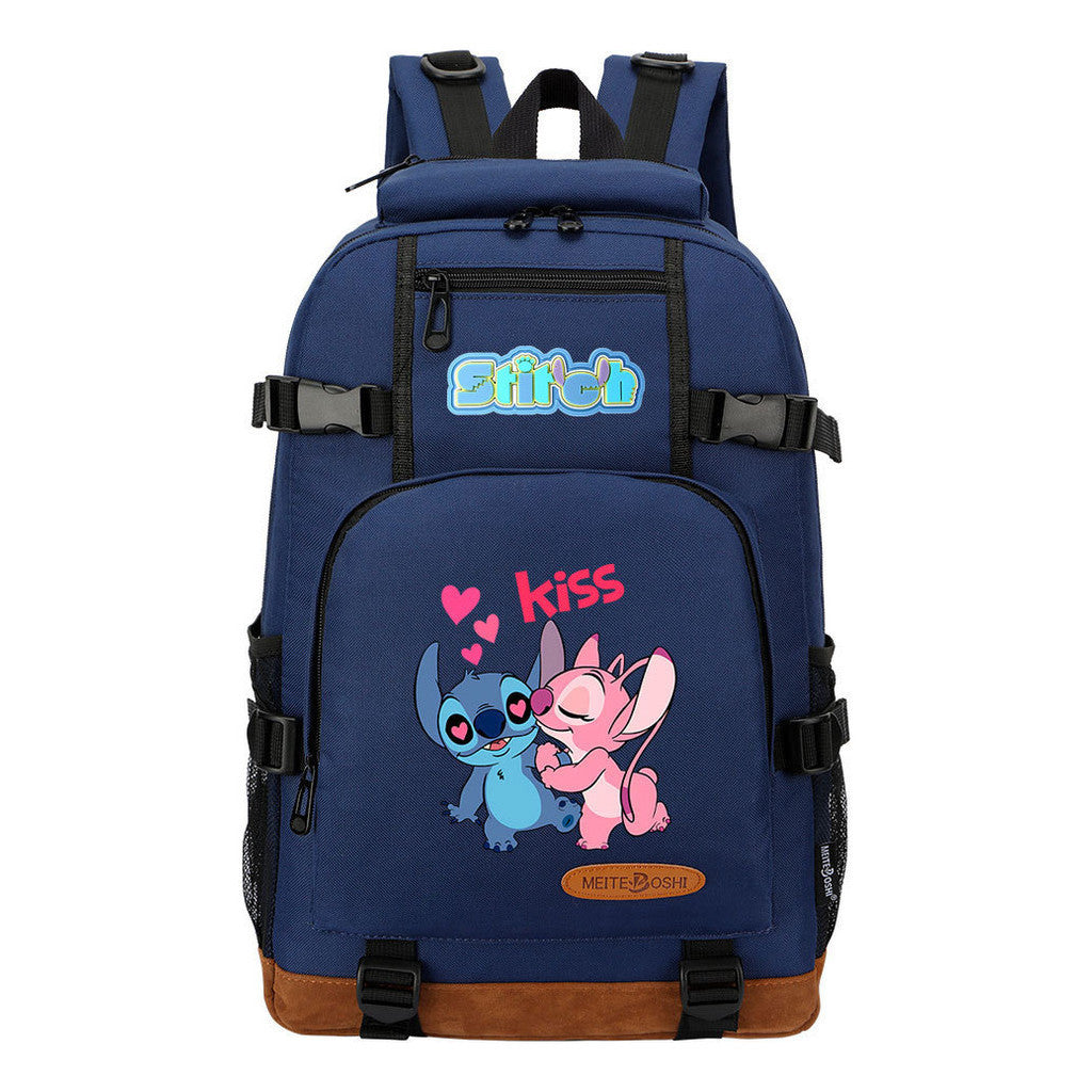 Anime Star Baby Stitch Printed Youth Backpack For Men And Women's Leisure Travel Backpack