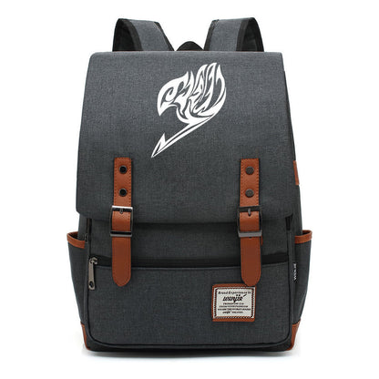Comic Print Youth Student Backpack For Men And Women, Casual Belt Buckle, Classic Backpack