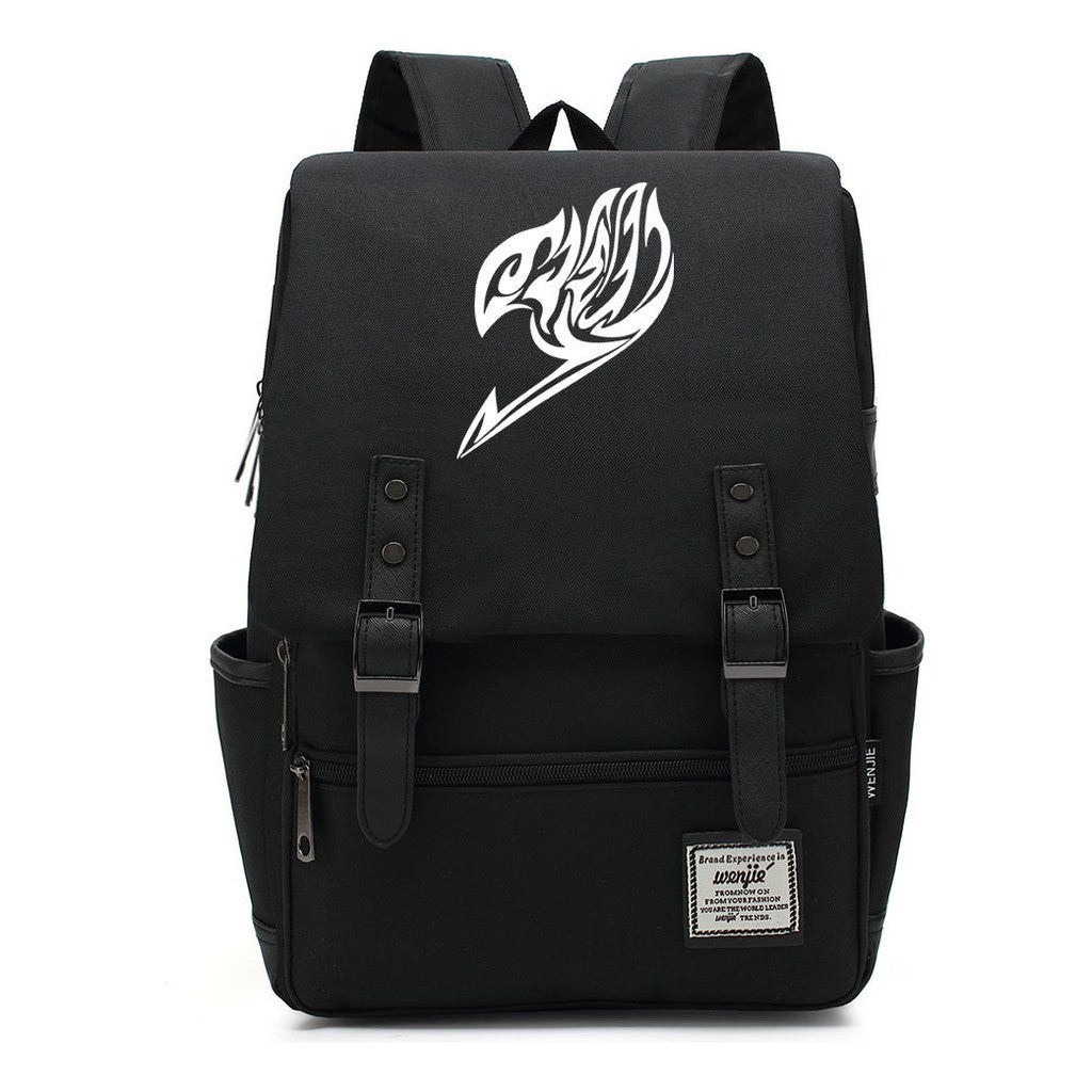 Comic Print Youth Student Backpack For Men And Women, Casual Belt Buckle, Classic Backpack
