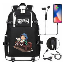 Cartoon Printed Usb Large Capacity Youth Student Backpack For Men And Women's Leisure Travel Backpack