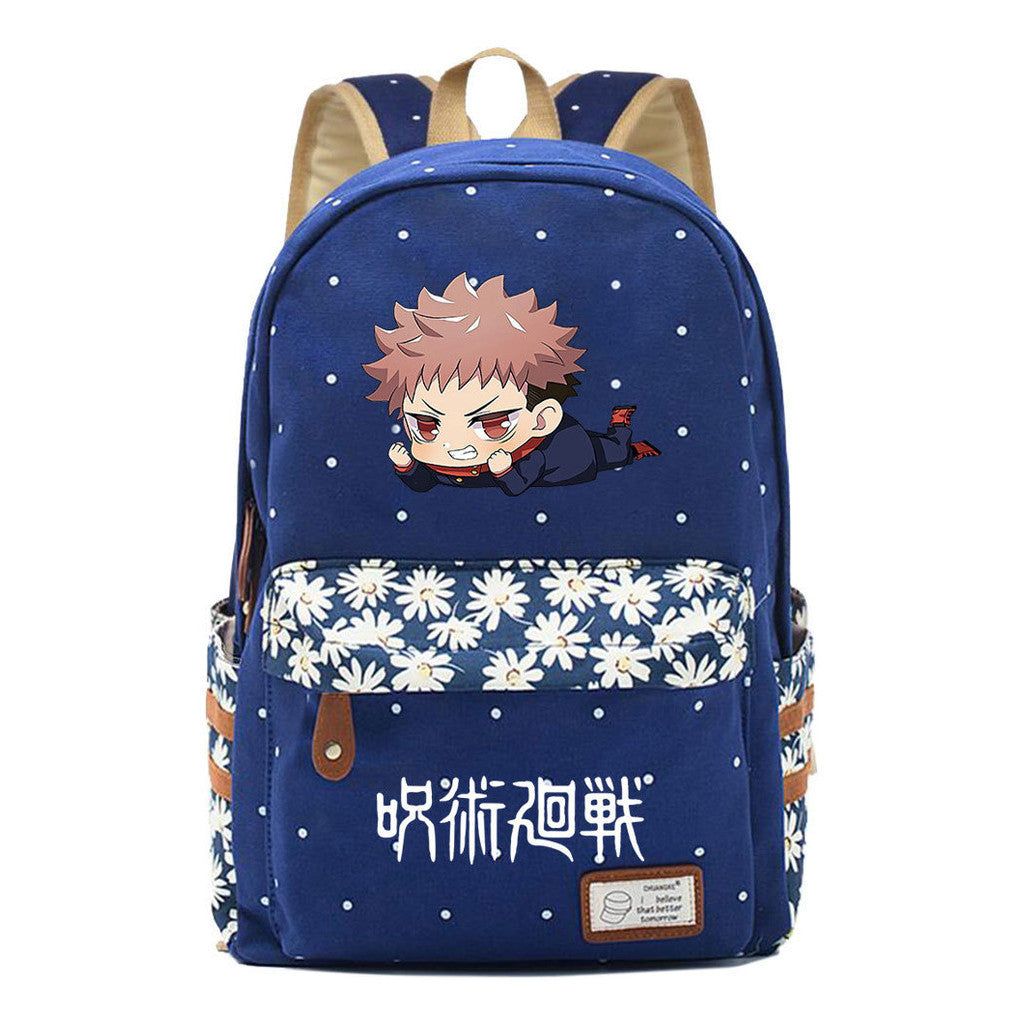 Cartoon Spell Battle Youth Girls Student School Bag Men's And Women's Leisure Canvas Backpack
