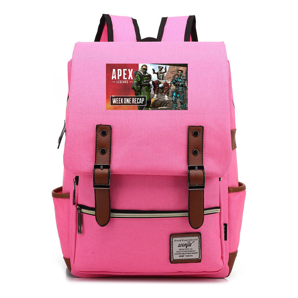 Printed Teenage Student Backpack For Men And Women With Casual Belt Buckle Classic Backpack