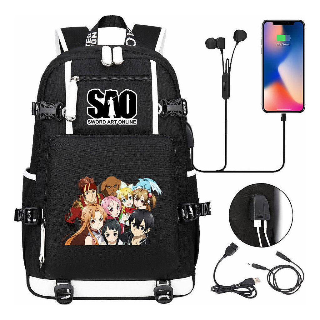Sword God Domain Usb Youth Student Backpack For Men And Women's Leisure Travel Backpack