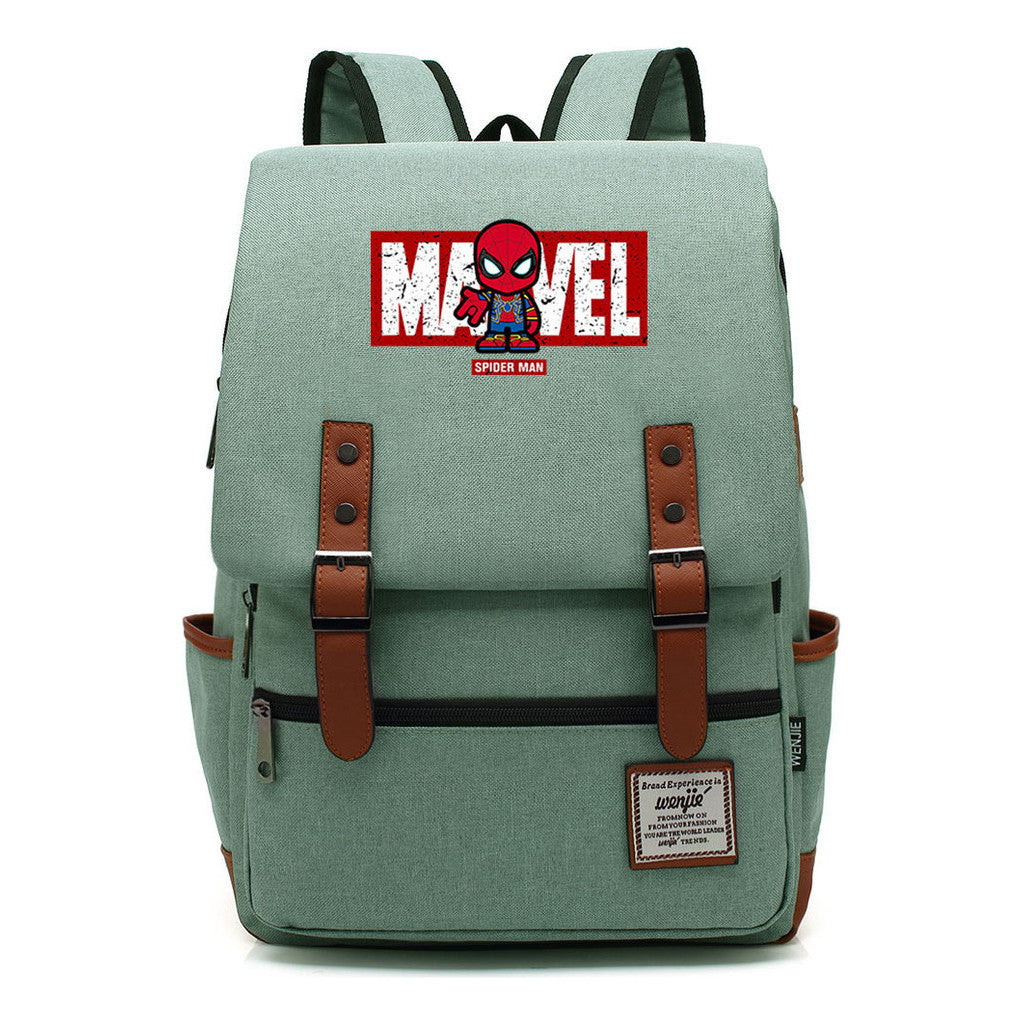 Superhero Printed Youth Student Backpack For Men And Women's Casual Classic Backpack