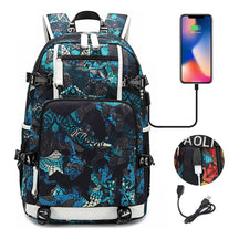 Printed Usb Youth Student School Bag Leisure Large Capacity Travel Backpack