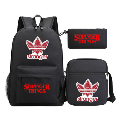 Strange Story Starry Sky Printed Youth Student Backpack 3-piece Set For Men And Women, Backpack Set