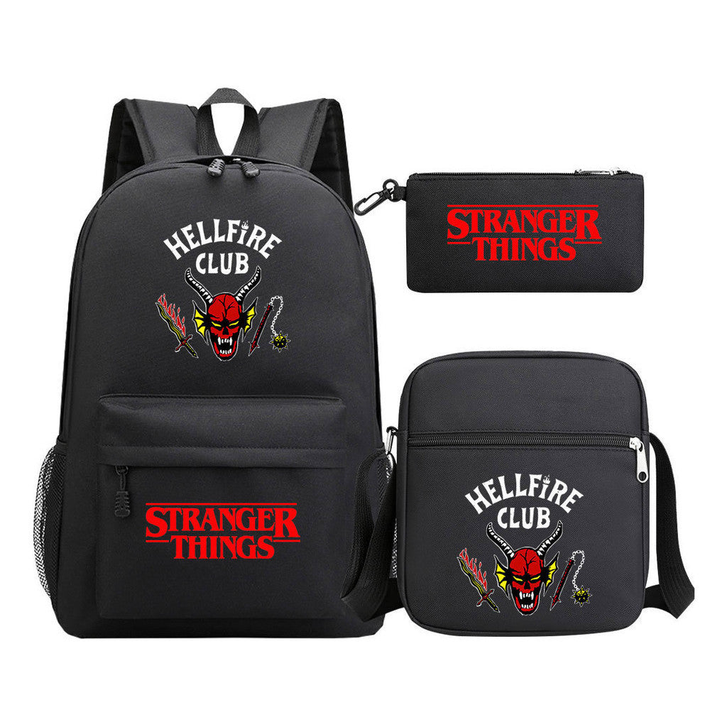 Strange Story Starry Sky Printed Youth Student Backpack 3-piece Set For Men And Women, Backpack Set
