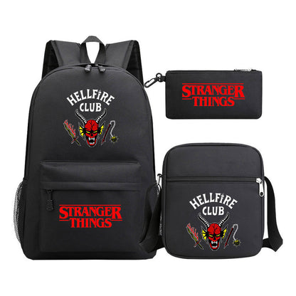 Strange Story Starry Sky Printed Youth Student Backpack 3-piece Set For Men And Women, Backpack Set