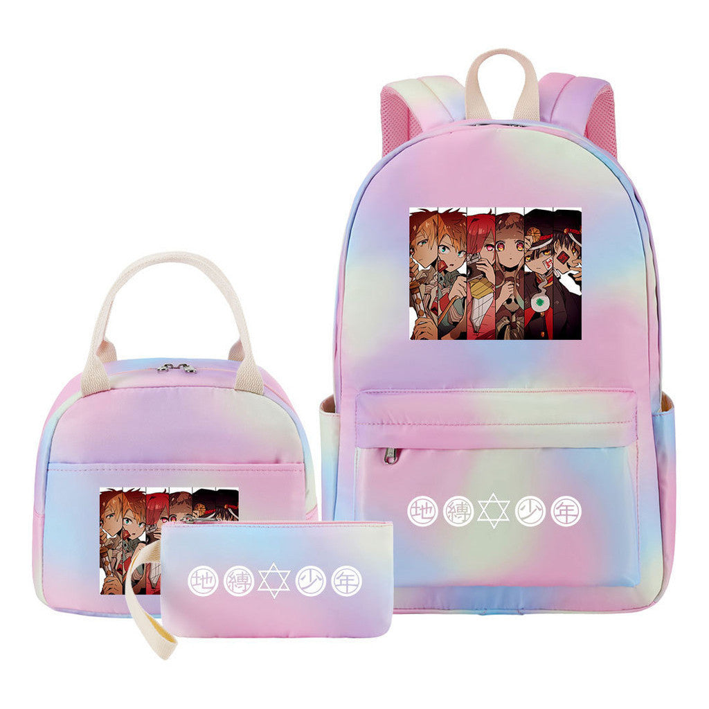 Teenage Student Girl Backpack Lunch Bag Three Piece Set Backpack