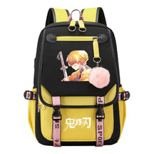 Cartoon Fashion Usb Youth School Bag For Boys And Girls Casual Ribbon Flip Backpack