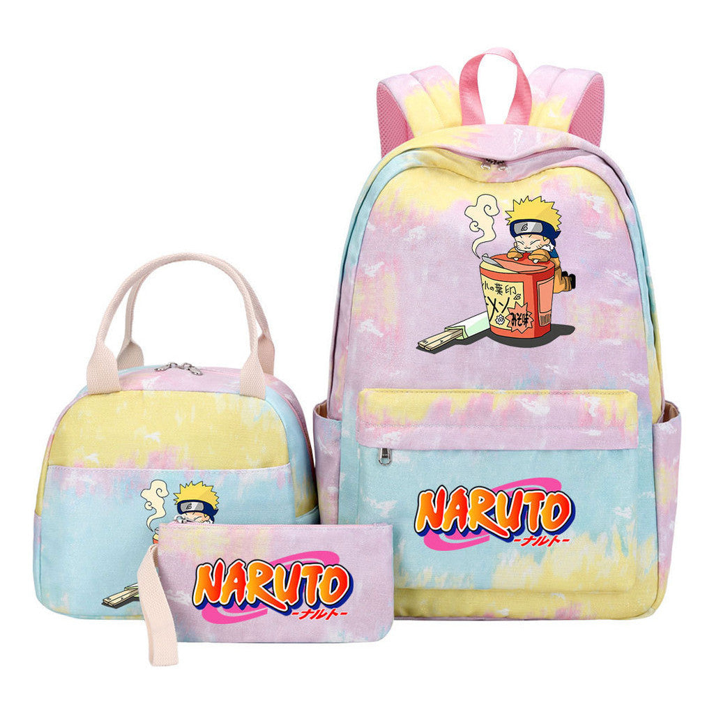 Naruto Student Girl Backpack Lunch Bag Three Piece Set Backpack Set