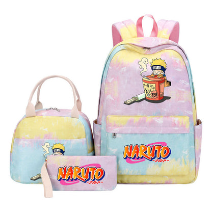 Naruto Student Girl Backpack Lunch Bag Three Piece Set Backpack Set
