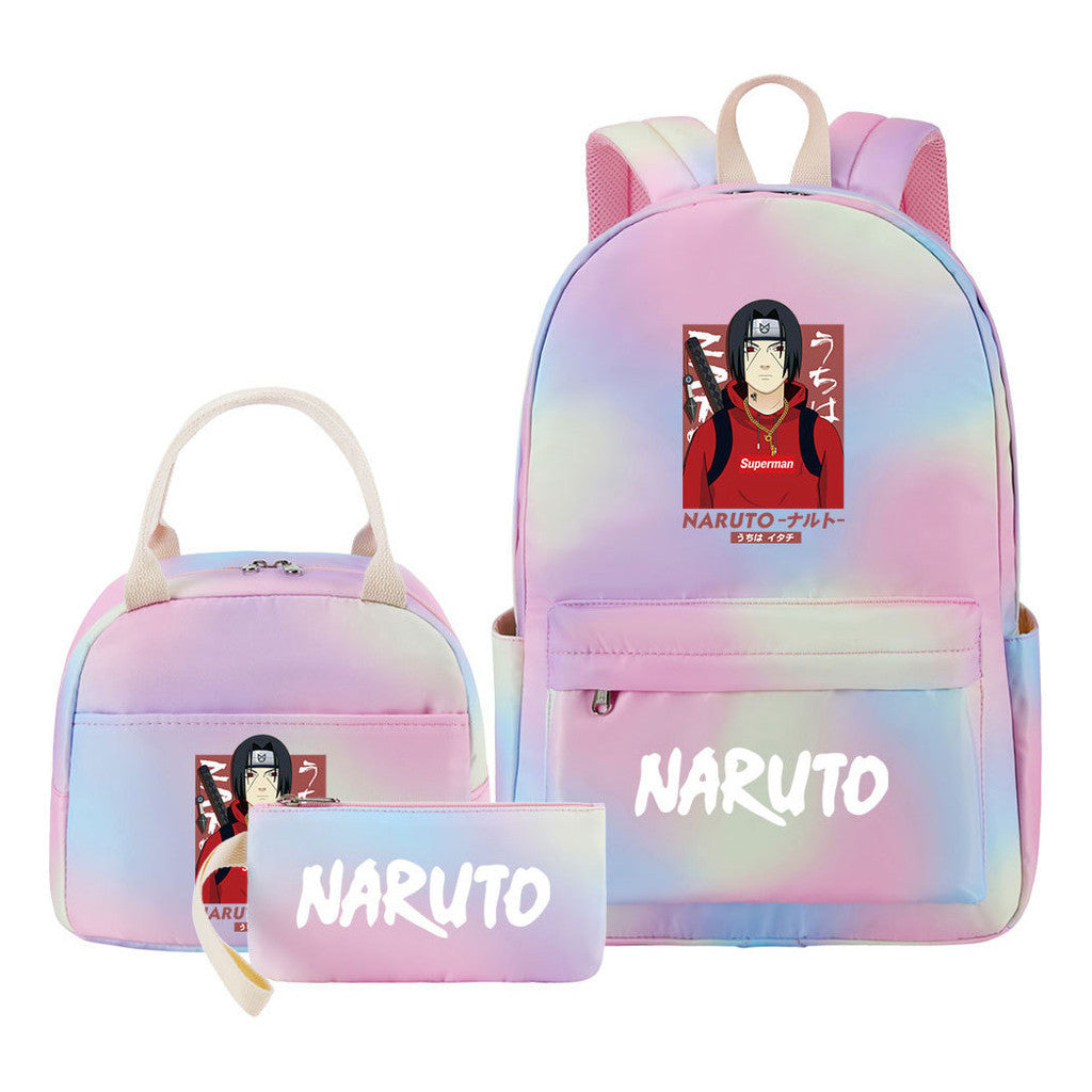 Naruto Student Girl Backpack Lunch Bag Three Piece Set Backpack Set
