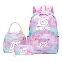 Naruto Teenage Student Girls School Bag Lunch Bag Three Piece Set Backpack Set