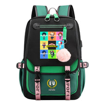 My Heroes Academy Usb Youth Student Backpack With Casual Woven Strap Flip Back Backpack