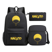 Golden Anime Naruto Starry Sky Youth Student Backpack Set, 3-piece, Men's And Women's Backpack Set