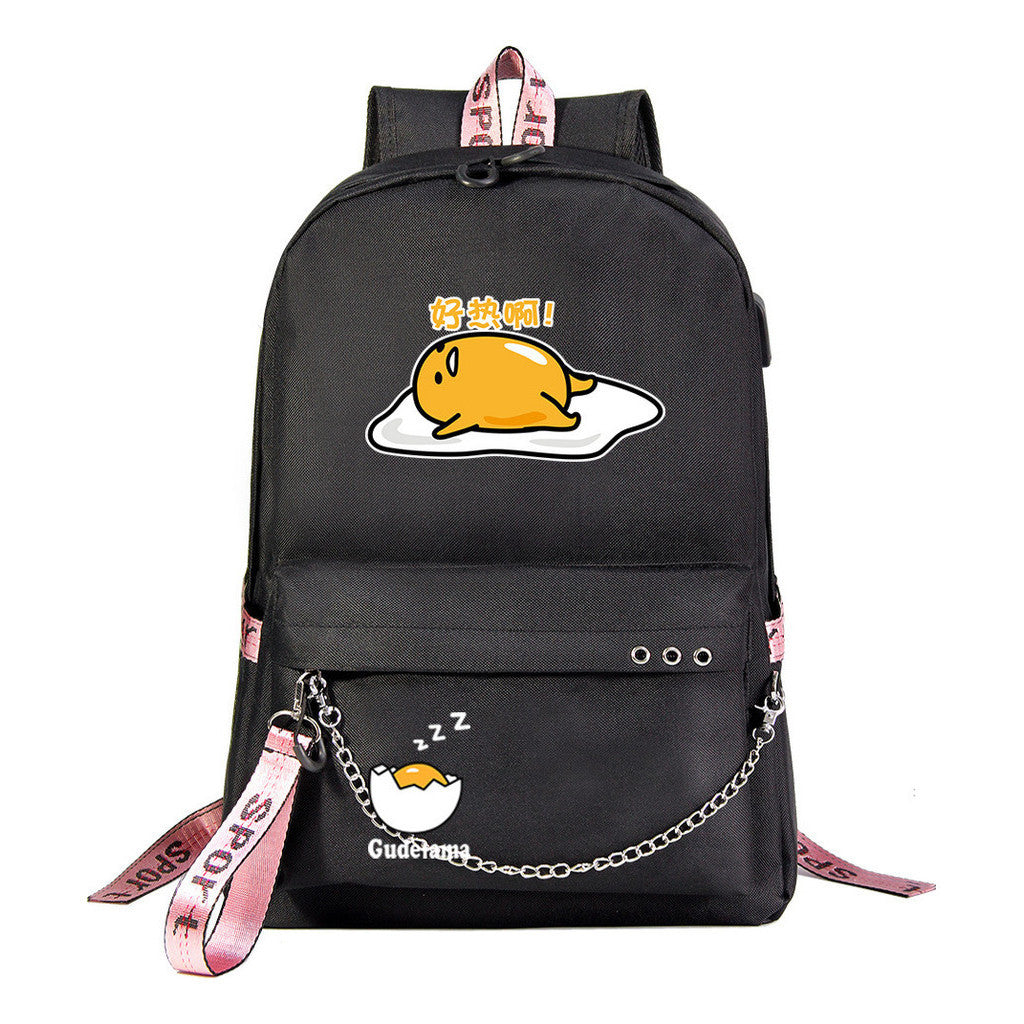 Lazy Egg Usb Youth Student Backpack For Boys And Girls Leisure Travel Backpack
