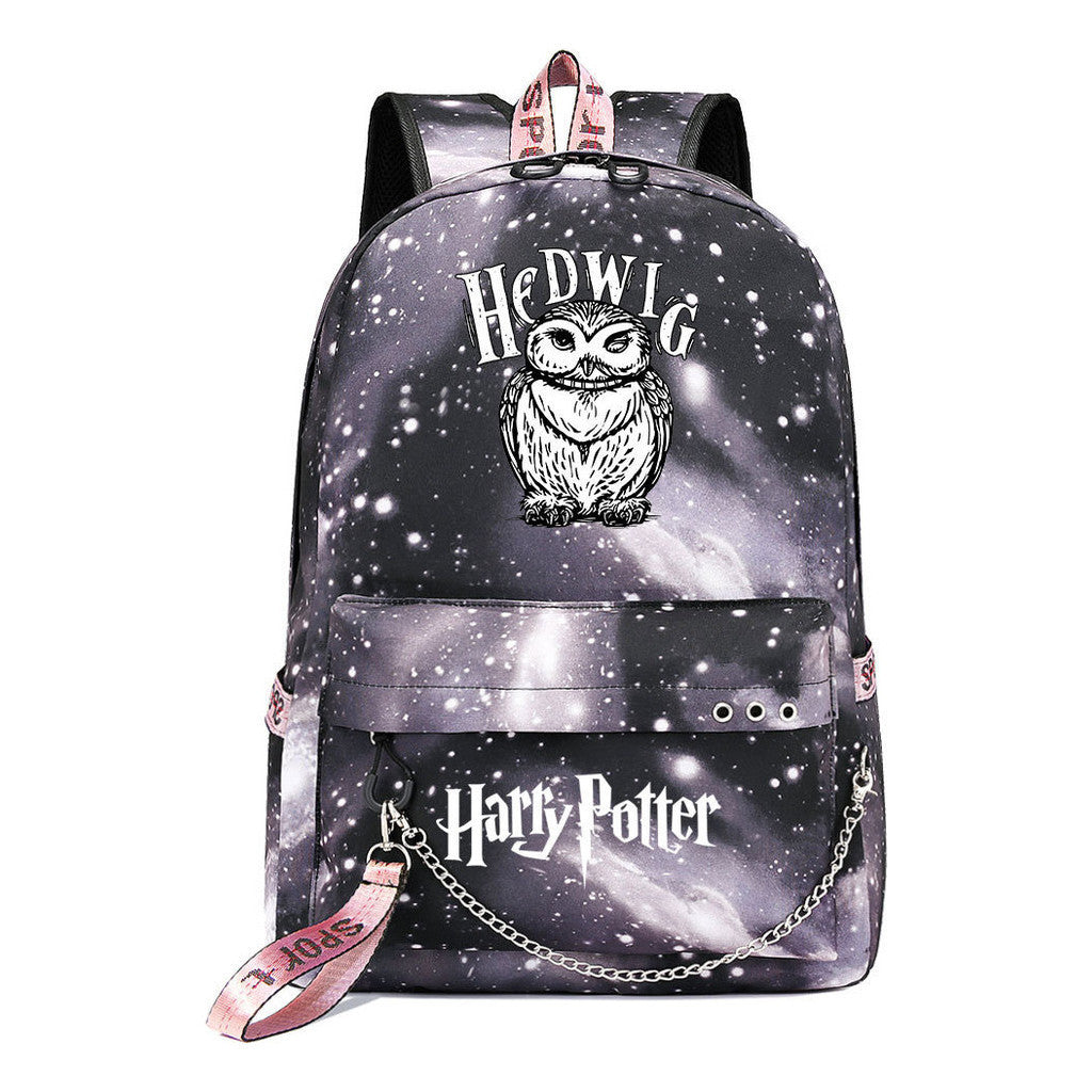 School Of Witchcraft And Wizardry Badge Usb Youth Student Backpack For Men And Women's Leisure Travel Backpack