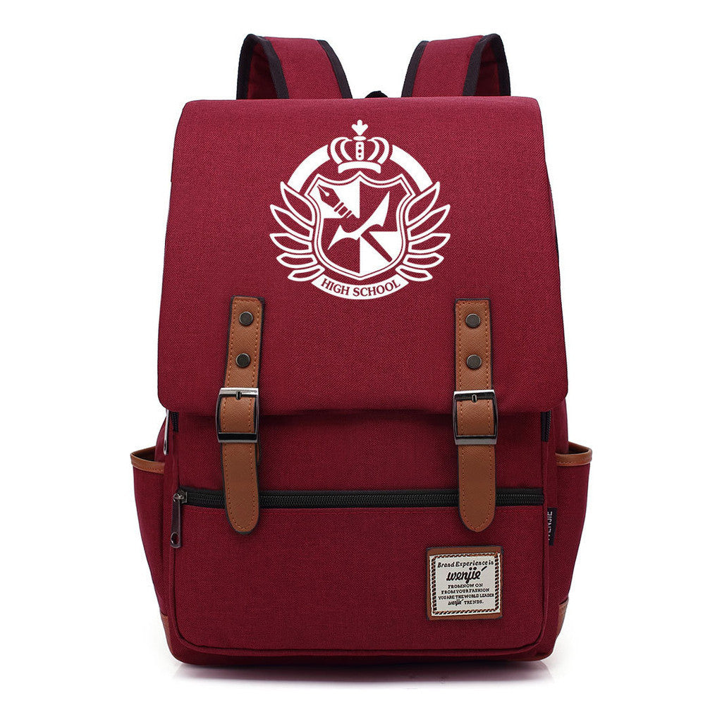 Printed Teenage Student Backpack For Men And Women With Casual Belt Buckle Classic Backpack
