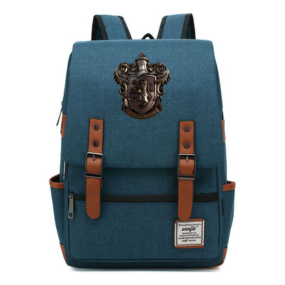 School Of Witchcraft And Wizardry Printed Youth Student Backpack For Men And Women, Casual Belt Buckle, Classic Backpack