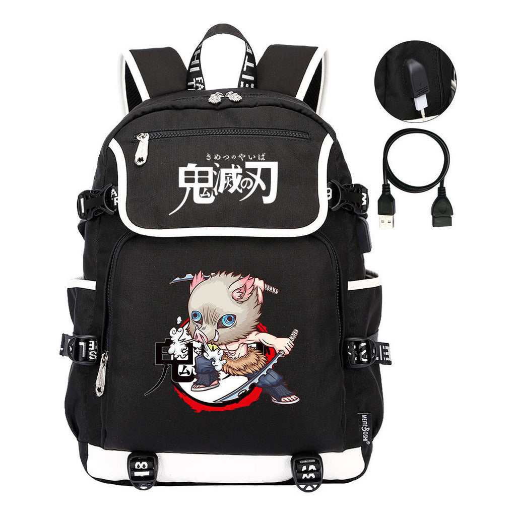 Anime Cartoon Usb Youth Student Backpack For Men And Women Leisure Backpack