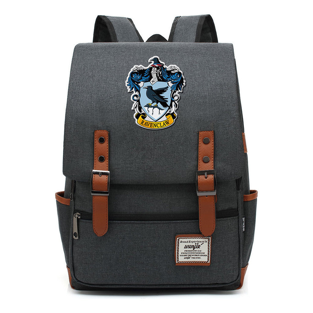 School Of Witchcraft And Wizardry Printed Student School Bag Casual Belt Buckle Classic Backpack