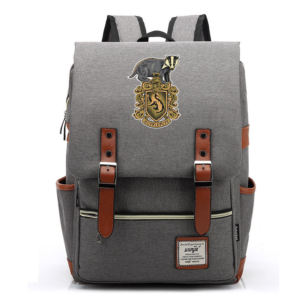 Printed Youth Student School Bag Casual Belt Buckle Classic Backpack 38*27*12.5cm