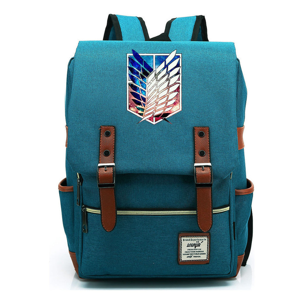 The Giant Of Manga Attack Printed Teenage Student Backpack For Men And Women With Casual Belt Buckle Classic Backpack  38*27*12.5cm
