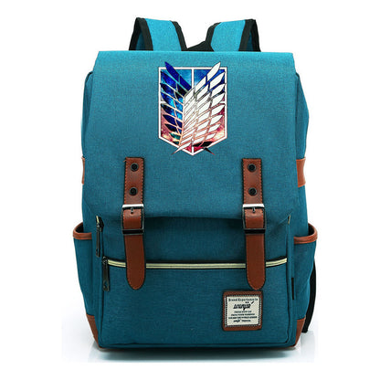 The Giant Of Manga Attack Printed Teenage Student Backpack For Men And Women With Casual Belt Buckle Classic Backpack  38*27*12.5cm