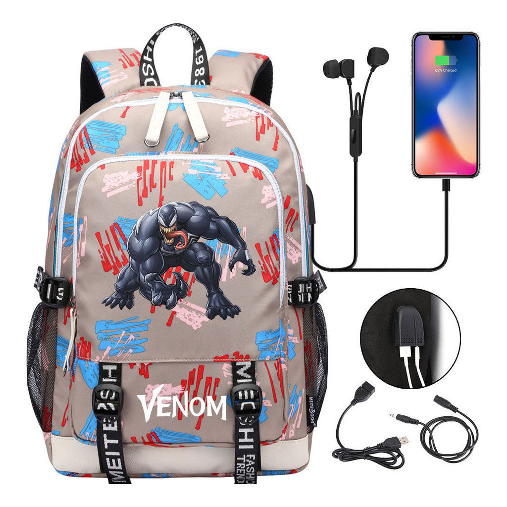 Youth Student Backpack Usb Men's And Women's Leisure Backpack