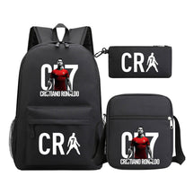 Football Star Cristiano Ronaldo Printed Youth Student Backpack 3pcs/Set Backpacks