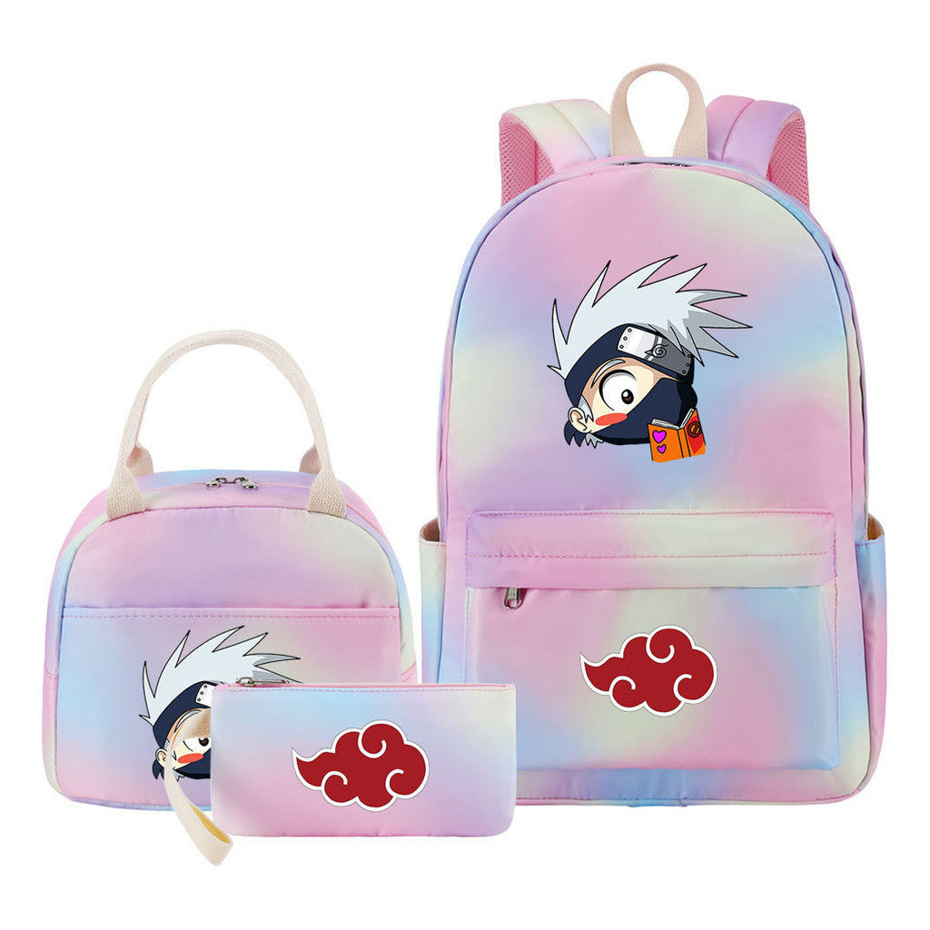 Naruto Teenage Girls School Bag Lunch Bag Three Piece Backpack Set
